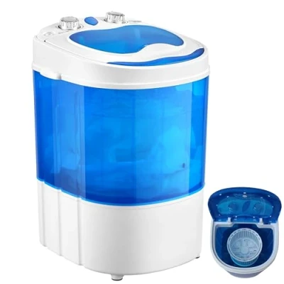 Imagen de Mini lavadora con centrifugado, hasta 3 kg, 2 cámaras, cámara centrifugadora de 1 viaje, camping, portátil, Toploader Minilavadora