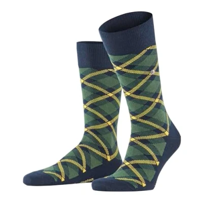 Imagen de Burlington Tartan M So algodón estampados 1 par, Calcetines Hombre, Azul Marine 6120, 40 46