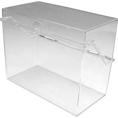 Imagen de helit H6214702 Caja portatarjetas &quot;the index&quot; DIN A7 apaisada, tarjetero pequeño transparente para aprox. 300 tarjetas