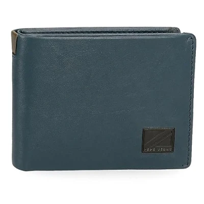 Imagen de Pepe Jeans Marshal Cartera Horizontal con Monedero Azul 11x8x1 cms Piel