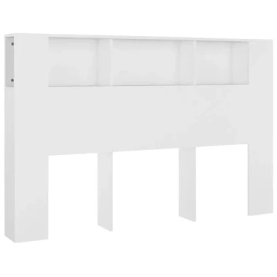 Imagen de vidaXL Mueble Cabecero Armario de Cama con Almacenaje Pared Dormitorio Estantería Habitación Libros Decoraciones Blanco 160x18,5x104,5 cm