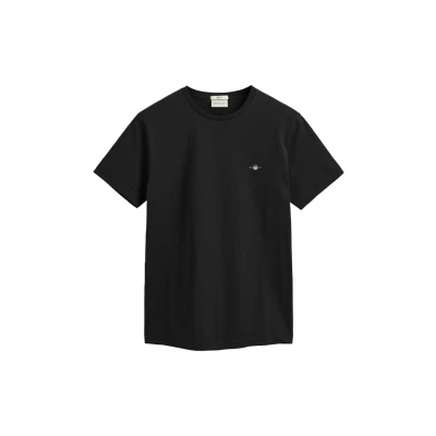 Imagen de GANT Slim Shield SS T Shirt Camiseta Ajuste Fino, Black, L para Hombre
