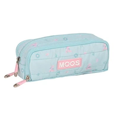 Imagen de MOOS Portatodo Triple Desplegable, Estuche Infantil, Niño, Ideal para Niños en Edad Escolar, Cómodo y Versátil, Calidad Resistencia, 21x8x8 cm, Color Azul Turquesa