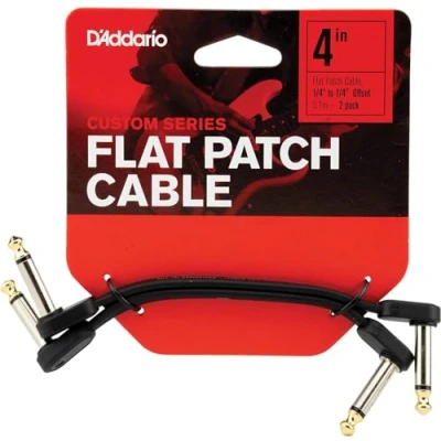 Imagen de D&#039;Addario Guitar Cable Patch Instrument Accessories Flat 4 Inch/101.6 MM Offset Right Angle 2 Pack