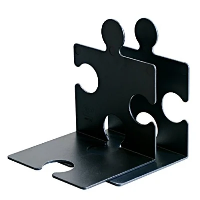 Imagen de Han 9212 13 Soporte para CD/sujetalibros con forma de Puzzle (2 unidades), color negro [importado Alemania];Han CD Ständer / Buchstütze im Set zu 2 Stück schwarz