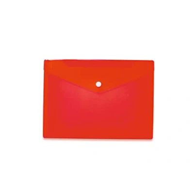 Imagen de HERMA 20054 Carpeta para documentos (tamaño A5), color rojo transparente, con cierre de presión, sobre plástico escuela, universidad, oficina, viajes