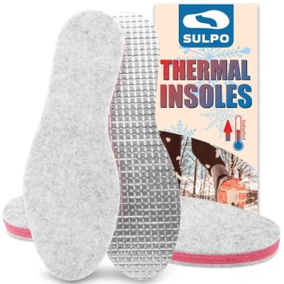 Imagen de SULPO 2 pares Plantillas de invierno para niños infantiles calientes fieltro 6 mm térmicas los días fríos 28 35 EU
