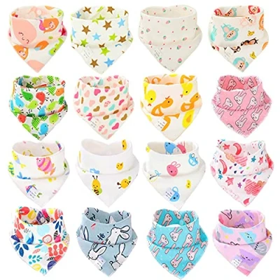 Imagen de SLOSH 16 Baberos Bebe Bandanas Bufanda Toalla Drool (16pcs Niña)
