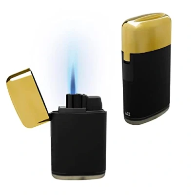 Imagen de 1 Mechero Encendedor Jet Turbo Soplete Recargable con Gas Precargado y Llama Ajustable, Metalizado,Tacto Soft Antiviento Ud