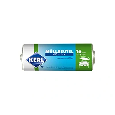 Imagen de KERL Bolsas de Basura 16 L, 40 Unidades, 45 x 55 cm, Polietileno Alta Densidad