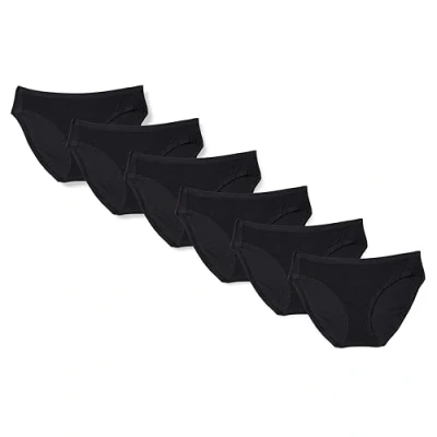 Imagen de Amazon Essentials Braguita de bikini algodón (disponible en tallas grandes) Mujer, Pack 6, Negro, 38