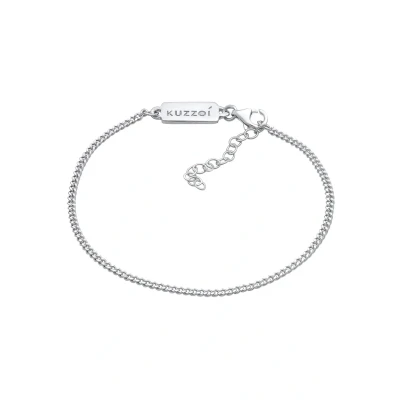 Imagen de Kuzzoi pulsera de plata ley 925 maciza con eslabones 2 mm para hombre, maciza, hombre mosquetón, básica longitud 19 + 5 cm, Eine