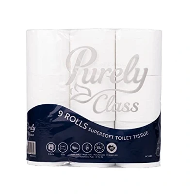 Imagen de Blake &amp; White PC1121 Purely Class Rollo de papel higiénico (3 capas, acolchado, 9 unidades)