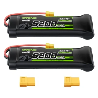 Imagen de OVONIC Batería plana de 8,4 V NiMH RC 5200 mAh con conector XT60 y TRA para coche Truck Truggy