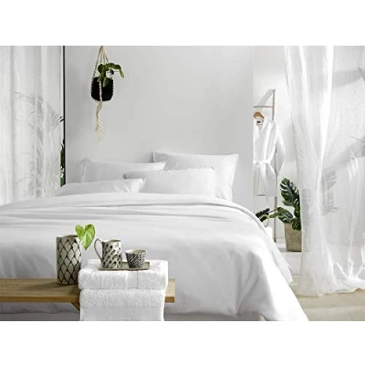Imagen de de Witte Lietaer Olivia Juego Cama Calidad satén algodón Peinado, Blanco y Blanco, 260 x 240, 3