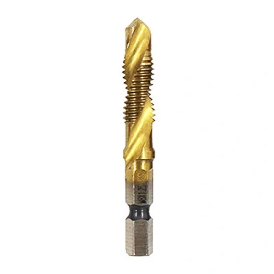 Imagen de BOZONLI Brocas para Rosca HSS, Broca de vástago Hexagonal 1/4&quot; HSS Tornillo Manual, Métrico, Tornillos Taladro (Recubrimiento titanio)