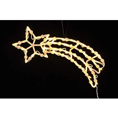 Imagen de Spetebo Silueta de ventana led XXL 49 x 22 cm con diseño estrella fugaz, luz clara y acogedora, imagen para ventosa batería alimentada temporizador dual