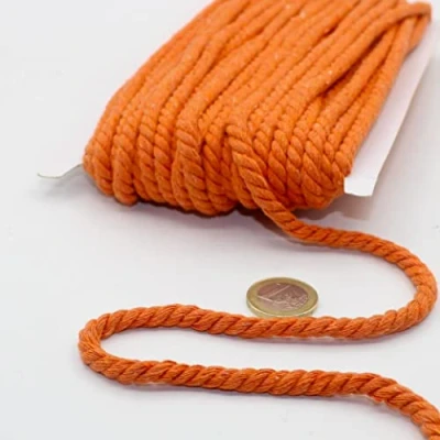 Imagen de Cordón Redondo de algodón 20 Metros, 05 mm, Cuerda Trenzada con Alma Natural, Ideal para Bricolaje, Costura, versátil 5 mm 04 Beige