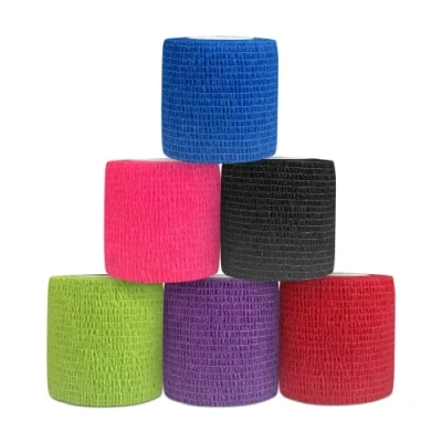 Imagen de Venda Cohesiva 5 cm x 4.5 m Elástica Autoadhesiva Vendaje Deportivo Tape Crossfit 6 Rollos Multicolor