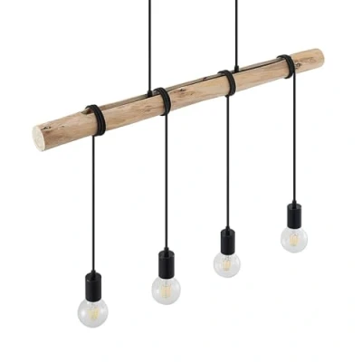 Imagen de Lindby Ferris lámpara colgante de madera, 4 luces