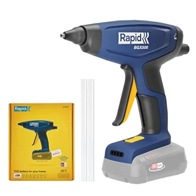 Imagen de RAPID BGX500 Pistola de Cola Inalámbrica P4A 18V, No Incluye Batería, Calentamiento Rápido y Flujo Regulable, Indicador Temperatura Gatillo Ergonómico 4 dedos (5001517), azul