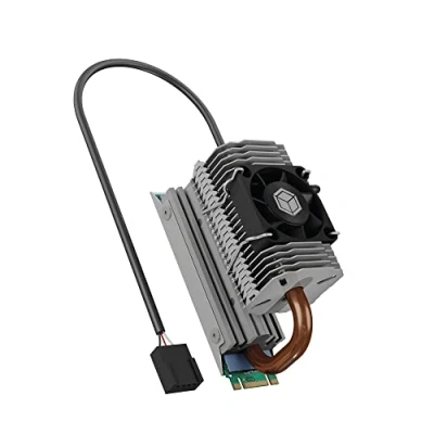 Imagen de ICY BOX M.2 Heatpipe Cooler con ventilador de 30 mm altura para SSD (2280), Aluminio, Plata
