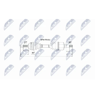 Imagen de NTY NPW FR 011 Árbol de transmisión Eje delantero FORD: MONDEO 1, 2