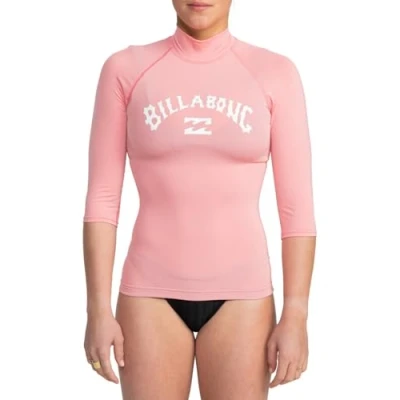 Imagen de Billabong Tropic Surf SS Rashguard, Rosa (Flamingo), M para Mujer