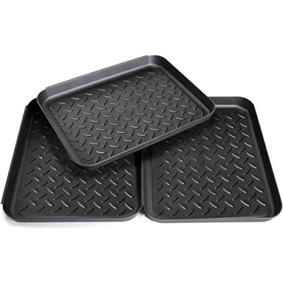 Imagen de PIQIUQIU 3 Unidades Bandeja para Zapatos, 35 x 27 cm Desinfectante Zapatos de Goteo con Borde Elevado