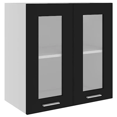 Imagen de vidaXL Armario de Cocina Muebles Mobiliario Duradero Mesa Trabajo Almacenamiento Cuencos Platos Ollas Alacena Contrachapada Negro 60x31x60 cm