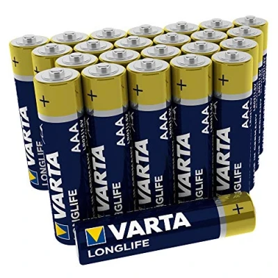 Imagen de Varta Pila Longlife AAA Micro LR03 (paquete de 24 unidades), pilas alcalinas «Made in Germany» Adecuado para mandos a distancia, radios, despertadores y relojes
