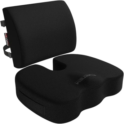 Imagen de FORTEM Cojín para Silla de Oficina, Almohada Espuma Viscoelástica con Funda Lavable XL (Gris Oscuro)
