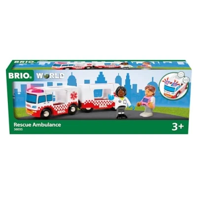 Imagen de BRIO World 36035 Rettungswagen Zugset Zubehör für Kinder AB 3 Jahren