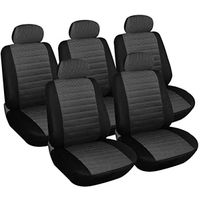 Imagen de WOLTU 5X Fundas de Asiento para Coche Universal Delantero y Traseros Cubierta Automóvil sin Bolsa Aire Poliéster Gris 7231 5