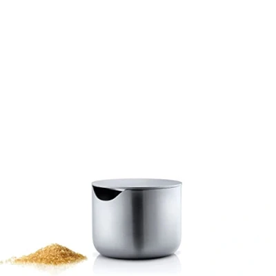 Imagen de azucarero blomus BASIC de acero inoxidable mate, ideal para azúcar blanco/moreno, diseño atemporal, recipiente apto lavavajillas (H/ W/ D 5 x 6.6 inoxidable, 63621)