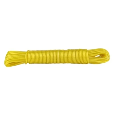 Imagen de IDEA HOME Cuerda de Tendedero Cristal 20 M Resistente para el Hogar, Jardín y Camping, Lavandería Robusta Núcleo Poliéster Revestimiento Plástico, Amarillo Transparente