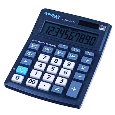 Imagen de Donau Tech Office K DT5101 01/10 Dígitos Calculadora (Pantalla de 137 x 101 30 mm/Color: Negro/calculadora Dual Power Solar Funciona con Pilas/Diseño Compacto/ 5 años garantía