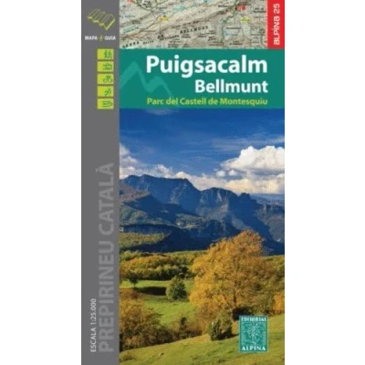 Imagen de Puigsacalm Bellmunt, mapa excursionista. Escala 1:25.000. Editorial Alpina. (SERIE E 25 1/25.000)