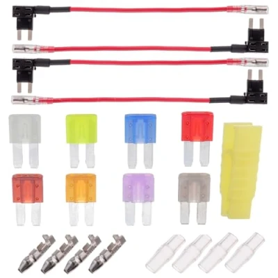 Imagen de BOJACK 4 piezas Micro2 Portafusibles 12V Fusibles Coche Robacorrientes Adaptador Porta Fusible, con 8 Fuse (2A / 3A 5A 7.5A 10A 15A 20A 25A)