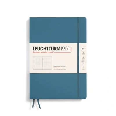 Imagen de LEUCHTTURM1917 366181 Libreta Composition (B5) 178 x 254 mm, Tapa Dura, 219 páginas numeradas, Stone Blue, Puntos