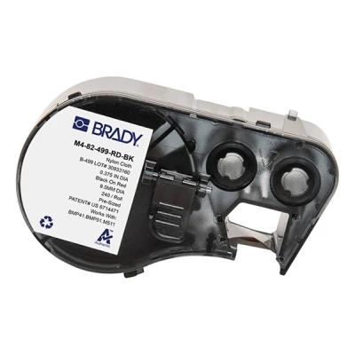 Imagen de M511 Brady M4 82 499 RD BK etiquetas de tejido nailon negro sobre rojo Ø 9,53 mm