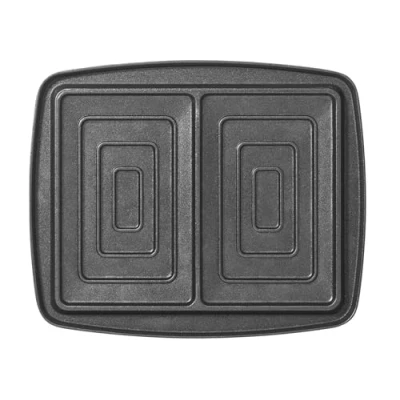 Imagen de LAGRANGE Juego de placas Croque Monsieur, compatible con todos los gofres &quot;Super2&quot;, aluminio fundido, revestimiento antiadherente doble capa, 030423, negro