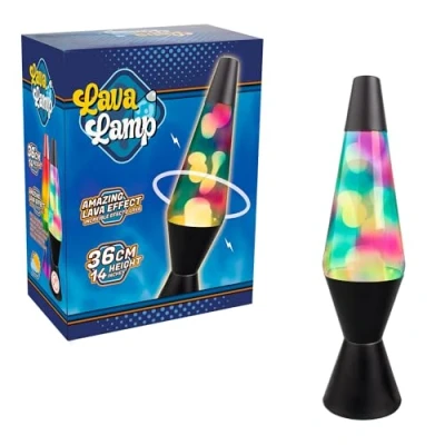Imagen de Party town Lampara De Lava Negra Mesita Noche Para Niños Lamp Quitamiedos Infantil Lámparas Mesa 40 Cm