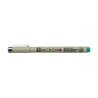 Imagen de SAKURA Rotulador de Punta Fina Pigma Micron 08, Color Verde