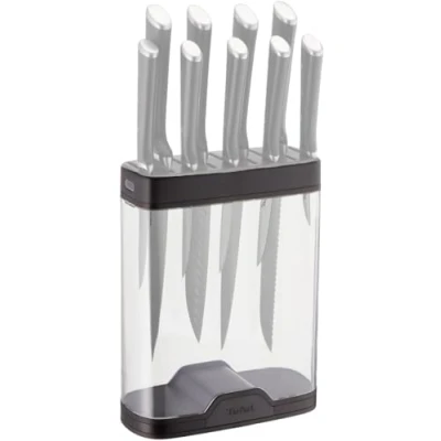 Imagen de Tefal Ingenio Ice Force soporte para cuchillos, capacidad 9 cuchillos,plástico transparente, bloque cualquier tipo de cuchillo, ranuras universales, fácil limpiar