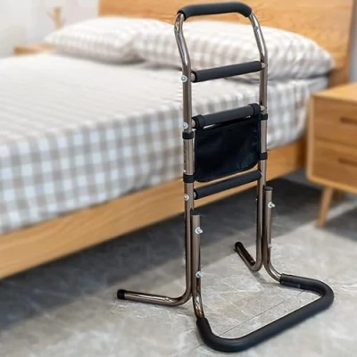 Imagen de COJJ Soporte móvil para levantarse y Sentarse, de Apoyo con 4 Asas, Ayuda Personas Mayores, Cama pie, asa Altura Ajustable, soporta hasta 136 kg