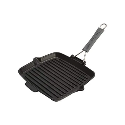 Imagen de STAUB Sartén de hierro fundido con mango silicona, Apta para inducción, Cuadrada 24 cm, Negro