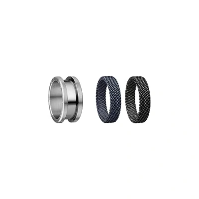 Imagen de BERING Juego de anillos intercambiables para mujer en plata, negro y azul con el exclusivo sistema Twist &amp; Change, Symphony Set B