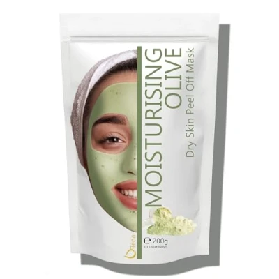 Imagen de Mascarilla facial hidratante de alginato en polvo, removedor espinillas puntos negros Vegan, sin aclarado, exfoliante 200 g (Mascarilla Oliva Piel Seca)
