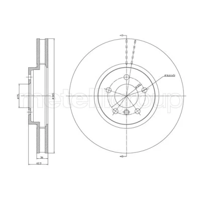 Imagen de METELLI Disco de freno BMW: X5, X6, X5 365,0mm 36,0mm 5 ventilado 23 1030C Discos freno,